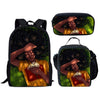 FORUDESIGNS Black Art Afro Lady Girls School Bags for Kids 3pcs School Bag Set Children Preppy Bookbags Students School Rucksack