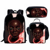 FORUDESIGNS Black Art Afro Lady Girls School Bags for Kids 3pcs School Bag Set Children Preppy Bookbags Students School Rucksack