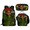 FORUDESIGNS Black Art Afro Lady Girls School Bags for Kids 3pcs School Bag Set Children Preppy Bookbags Students School Rucksack