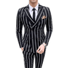 Luxury men's striped wedding casual tuxedo men's British slim suit 2pcs men's quality business social club suit Costume homme