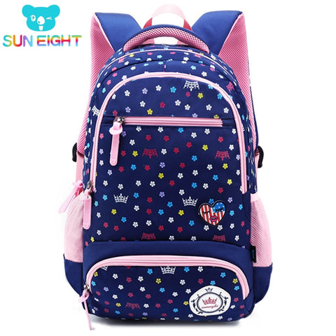 SUN EIGHT Big Capacity New Daisy Printing Girl School Bag Kid Backpack Zipper Backpacks  School Bags For Teenagers Girls