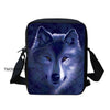 Twoheartsgirl Blue Wolf School Backpack for Teenage Boys Girls Children School Bag Set Student Book Bags Mochila Escolar