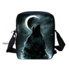 Twoheartsgirl Blue Wolf School Backpack for Teenage Boys Girls Children School Bag Set Student Book Bags Mochila Escolar