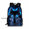 Twoheartsgirl Blue Wolf School Backpack for Teenage Boys Girls Children School Bag Set Student Book Bags Mochila Escolar