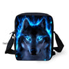 Twoheartsgirl Blue Wolf School Backpack for Teenage Boys Girls Children School Bag Set Student Book Bags Mochila Escolar