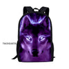 Twoheartsgirl Blue Wolf School Backpack for Teenage Boys Girls Children School Bag Set Student Book Bags Mochila Escolar