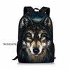 Twoheartsgirl Blue Wolf School Backpack for Teenage Boys Girls Children School Bag Set Student Book Bags Mochila Escolar