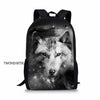 Twoheartsgirl Blue Wolf School Backpack for Teenage Boys Girls Children School Bag Set Student Book Bags Mochila Escolar