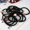 10 Pcs New Korean Fashion Women Hair Accessories Cute Black Elastic Hair Bands Girl Hairband Hair Rope Gum Rubber Band