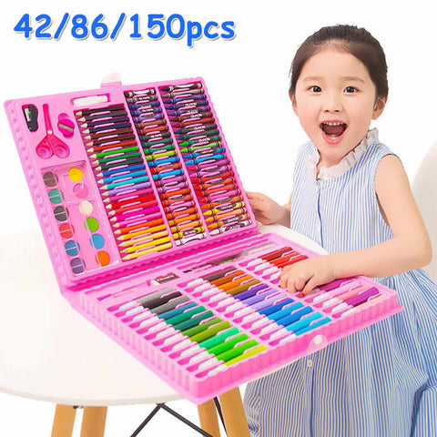 150PCS Colored Pencil Artist Kit Painting Crayon Marker Pen Brush Drawing Tools Set Kindergarten Drawing Supplies kids Gufts