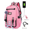 2019 New Woman Usb Charging School Bags Anti-theft Teenager School Bags For Girls School Backpacks Mochila Infantil Escolar Pink