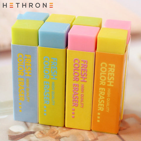 Hethrone 5Pcs Kawaii Soft Colored Student Rubber Erasers Durable Flexible Pencil Eraser Rubber For Kids Gift Creative Stationery