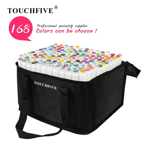 TOUCHFIVE 168 Colors Single Art Markers Brush Pen Sketch Alcohol Based Markers Dual Head Manga Drawing Pens Art Supplies