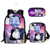 HaoYun Children's School Backpack Vampirina Print Pattern School Book Bags Cartoon Arts Girl Design 3PCs Set Students Bags