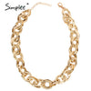 Simplee Trendy golden chain necklace women Fine jewelry statement necklace female choker Fashion party club ladies accessories