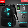 New Student School Bag Backpack Anime Luminous For Boy girls Daypack Multifunction USB Charging Port and Lock School Bag Black