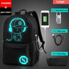 New Student School Bag Backpack Anime Luminous For Boy girls Daypack Multifunction USB Charging Port and Lock School Bag Black