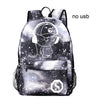 New Student School Bag Backpack Anime Luminous For Boy girls Daypack Multifunction USB Charging Port and Lock School Bag Black