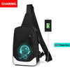 New Student School Bag Backpack Anime Luminous For Boy girls Daypack Multifunction USB Charging Port and Lock School Bag Black