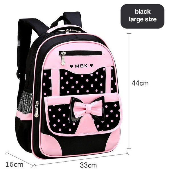 DIOMO 6-12 Year Old child's School Bag Set for Girl Fashion Dot Cute Bow School Backpack Starting School The Best Gift for Girl