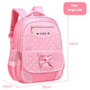 DIOMO 6-12 Year Old child's School Bag Set for Girl Fashion Dot Cute Bow School Backpack Starting School The Best Gift for Girl