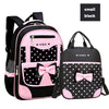 DIOMO 6-12 Year Old child's School Bag Set for Girl Fashion Dot Cute Bow School Backpack Starting School The Best Gift for Girl