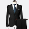 Classic Men's Suit Set 2019 High-end Customized Solid Color Slim Business Dress Groom Wedding Clothing High Quality Tuxedo /2pcs