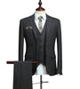 Men's Wool Tweed Suits 3 Pieces Formal Lapel Notch Herringbone Tuxedos Blazer Slim Fit Winter Wedding Groom (Blazer+Vest+Pants)