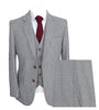 Men's Wool Tweed Suits 3 Pieces Formal Lapel Notch Herringbone Tuxedos Blazer Slim Fit Winter Wedding Groom (Blazer+Vest+Pants)