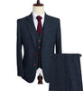 Men's Wool Tweed Suits 3 Pieces Formal Lapel Notch Herringbone Tuxedos Blazer Slim Fit Winter Wedding Groom (Blazer+Vest+Pants)