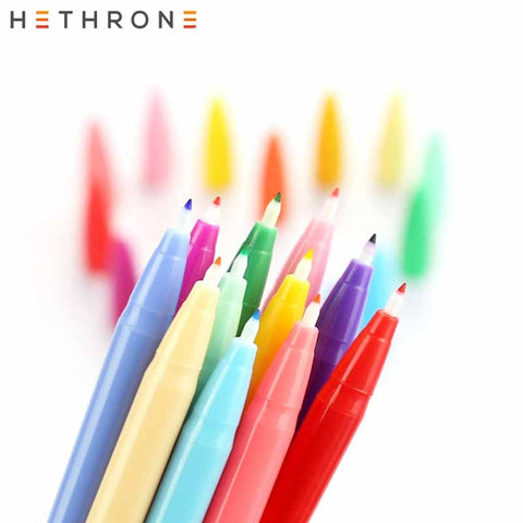 Hethrone 1pcs 0.5mm Korea Graffiti Pen Waterbased pen Fineliner Art Mark Pen Watercolor Pen Line Drawing Pen Fiber Stroke Pen