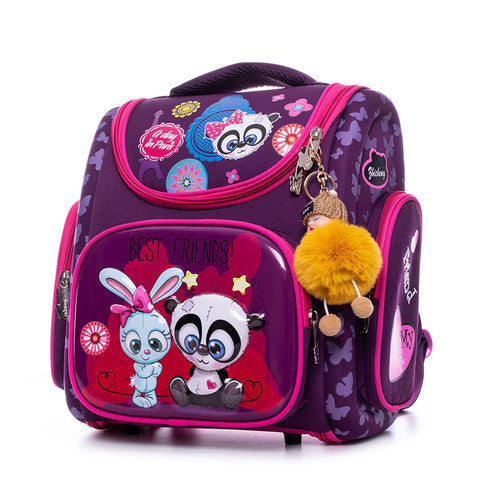 Waterproof Children School Bags Orthopedic Backpack Primary Girls Satchels Cartoon Panda Rabbit Print Schoolbag Mochila Infantil