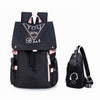 FengDong 2pcs/set teen girl school backpack set luminous sling chest bag set high school bags for girls travel laptop backpack