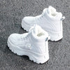 FUJIN / Women's casual sneakers; winter sneakers with plush fur; warm women's shoes; women's shoes with lacing; women's shoes on