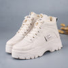 FUJIN / Women's casual sneakers; winter sneakers with plush fur; warm women's shoes; women's shoes with lacing; women's shoes on