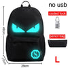 New Student School Bag Backpack Anime Luminous For Boy girls Daypack Multifunction USB Charging Port and Lock School Bag Black