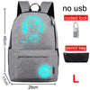 New Student School Bag Backpack Anime Luminous For Boy girls Daypack Multifunction USB Charging Port and Lock School Bag Black