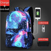 New Student School Bag Backpack Anime Luminous For Boy girls Daypack Multifunction USB Charging Port and Lock School Bag Black