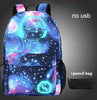 New Student School Bag Backpack Anime Luminous For Boy girls Daypack Multifunction USB Charging Port and Lock School Bag Black