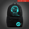 New Student School Bag Backpack Anime Luminous For Boy girls Daypack Multifunction USB Charging Port and Lock School Bag Black