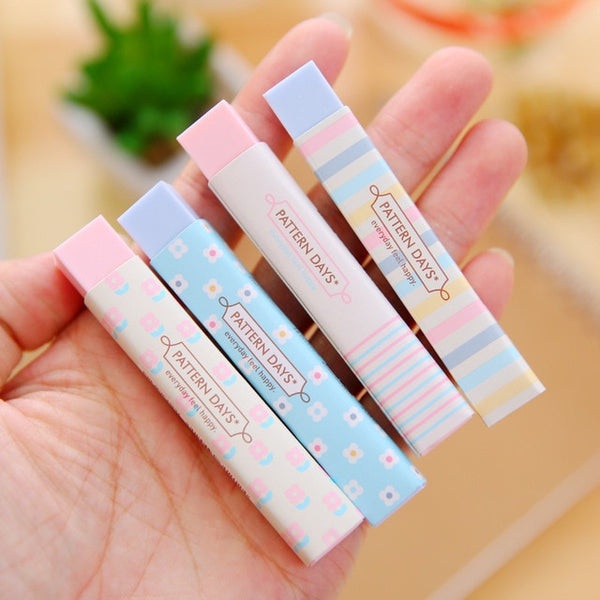 1PC New Creative Stationery Supplies Cute Cartoon Pencil Erasers for Office School Kids Prize Writing Drawing Student Gift