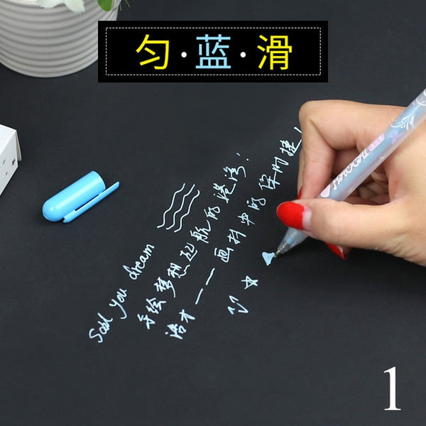 1PC 0.8mm White Transparent Paint Marker Pens Highlight Liner Sketch Markers For Kids Writing Art Manga Painting School Supplies