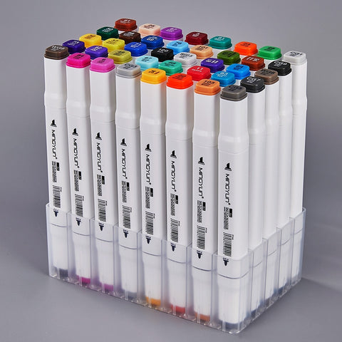 12/24/36/48/60 Colors Dual Tip Fine Liner Art Marker Pens Watercolor Drawing Painting Markers Pen Brush School Supplies 04379