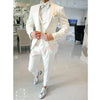 2020 Fashion Lattice Men's Suit Slim Fit Prom Wedding Suits for Men Groom Tuxedo Jacket Pants Set Custom White Casual Men Blazer