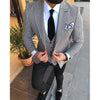 2020 Fashion Lattice Men's Suit Slim Fit Prom Wedding Suits for Men Groom Tuxedo Jacket Pants Set Custom White Casual Men Blazer