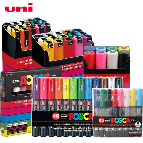 Uni POSCA PC-1M / PC-3M / PC-5M POP Poster Advertising Pen Hand-Painted Comic Drawing Round Head Water-Based No Outer Packaging