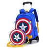 New Primary School Trolley Bags Captain America Children Anime Backpack Schoolbag Child With Wheels ;School Bags With Trolley