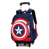 New Primary School Trolley Bags Captain America Children Anime Backpack Schoolbag Child With Wheels ;School Bags With Trolley