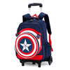 New Primary School Trolley Bags Captain America Children Anime Backpack Schoolbag Child With Wheels ;School Bags With Trolley