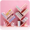 Wood Bookshelf Desktop Book Storage Box Multilayer Books Organizer Desktop Bookends Desk Accessories School Office Supplies Pink